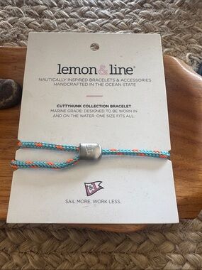 Lemon Cuttyhunk Braided Bracelet in Turquoise and Orange
